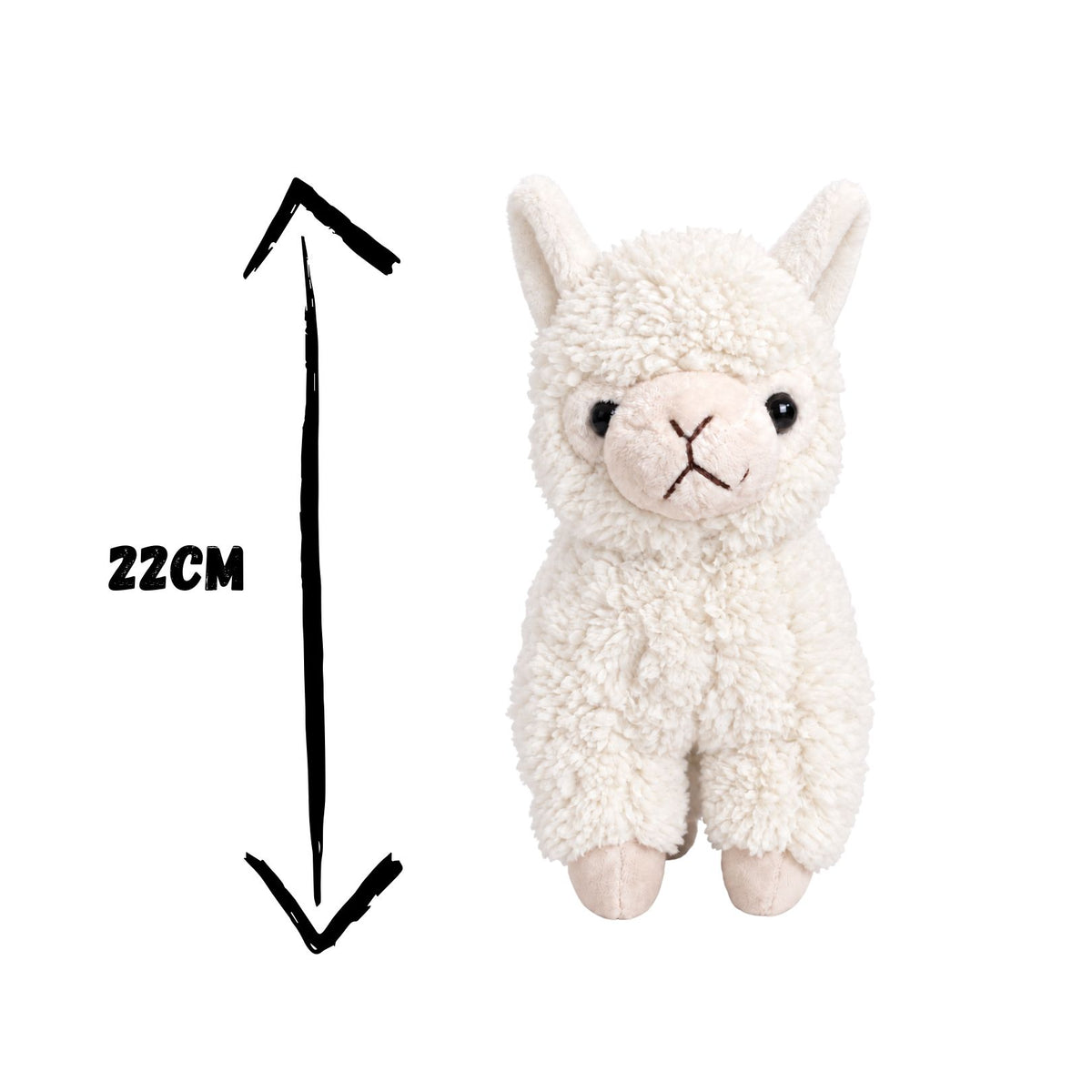 22 cm Alpaka Stofftier aus weichem Plüsch – Kuschelig