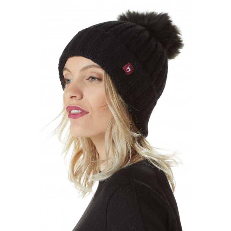 Alpaka Mütze BIANCA mit Bommel aus Baby Alpaka und Woll-Mix