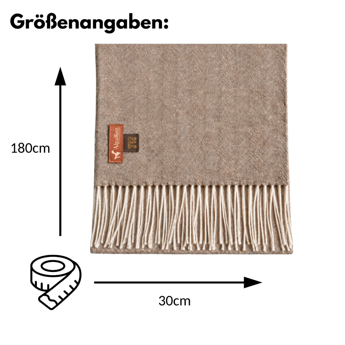 Baby Alpaka Schal – 100% Alpakawolle – 180 x 30cm – weich, warm & sanft zur Haut – eleganter Wollschal für Damen & Herren – temperaturregulierend, atmungsaktiv & unisex ALPAKNIT