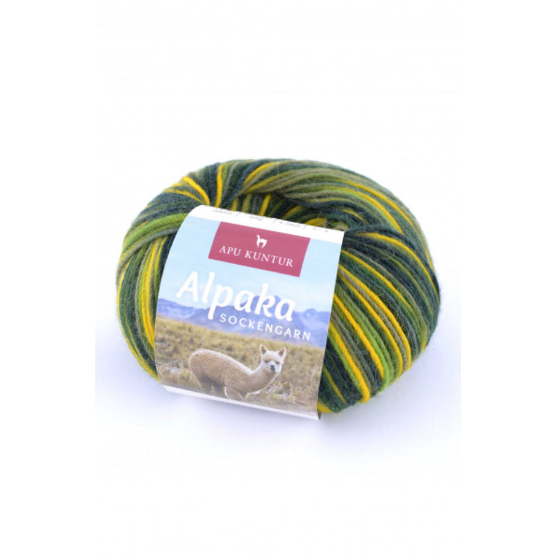 Alpaka Wolle SOCKENGARN | 50g | Alpaka-Woll-Mix grün/gelb