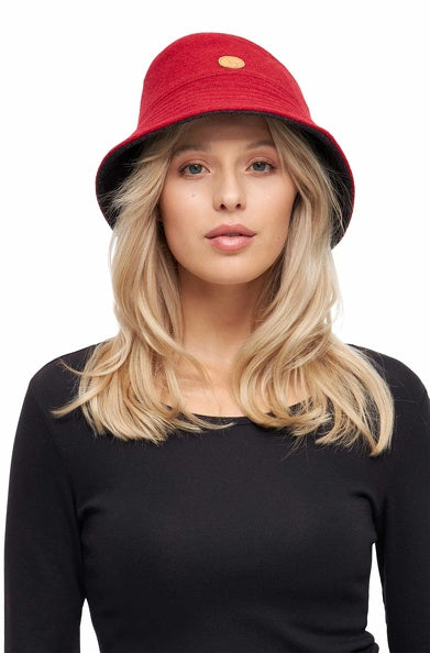 Wendbarer BUCKET HAT aus Baby-Alpaka-Woll-Mix