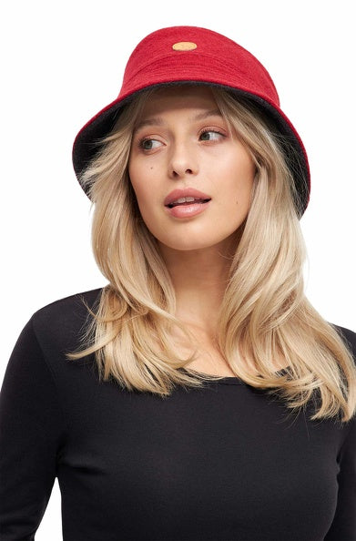 Wendbarer BUCKET HAT aus Baby-Alpaka-Woll-Mix