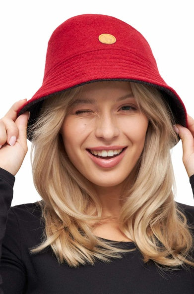 Wendbarer BUCKET HAT aus Baby-Alpaka-Woll-Mix