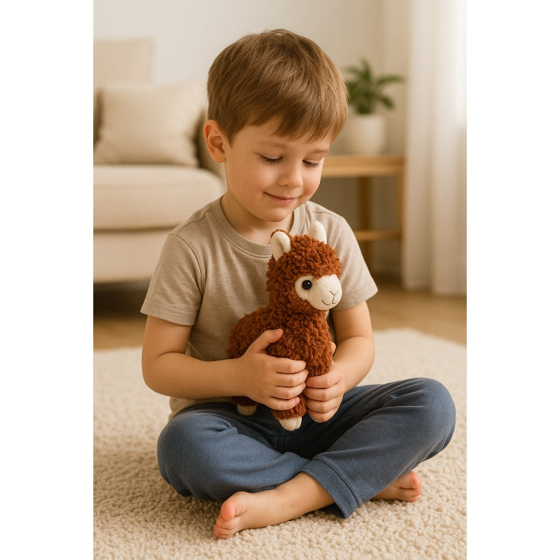 22 cm Alpaka Stofftier aus weichem Plüsch – Kuschelig