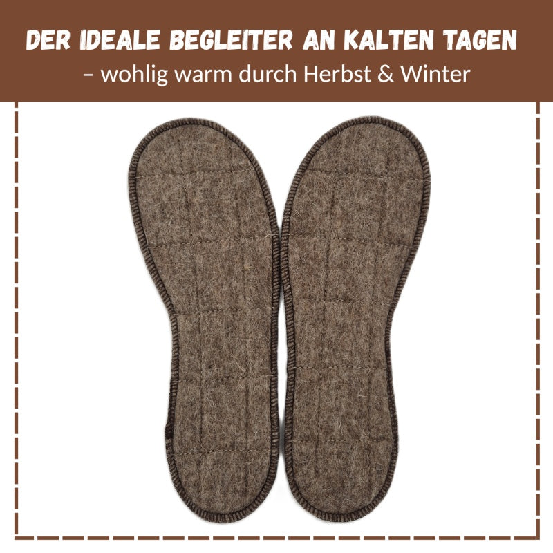 Alpaka Schuheinlagen – warme & atmungsaktive Einlegesohlen für Damen & Herren | Naturfaser Thermo Einlagen für Schuhe