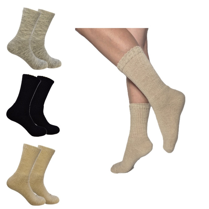 4er Pack | Alpaka Crew Socken | Fair Trade | aus Alpaka-Wolle-Mix|