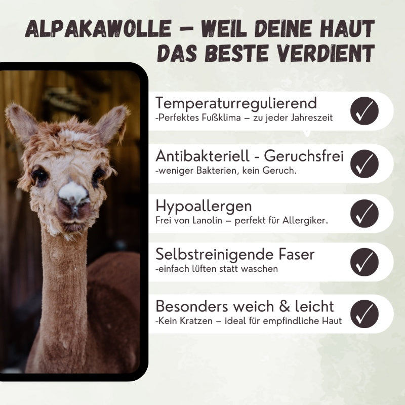 Alpaka Schuheinlagen – warme & atmungsaktive Einlegesohlen für Damen & Herren | Naturfaser Thermo Einlagen für Schuhe