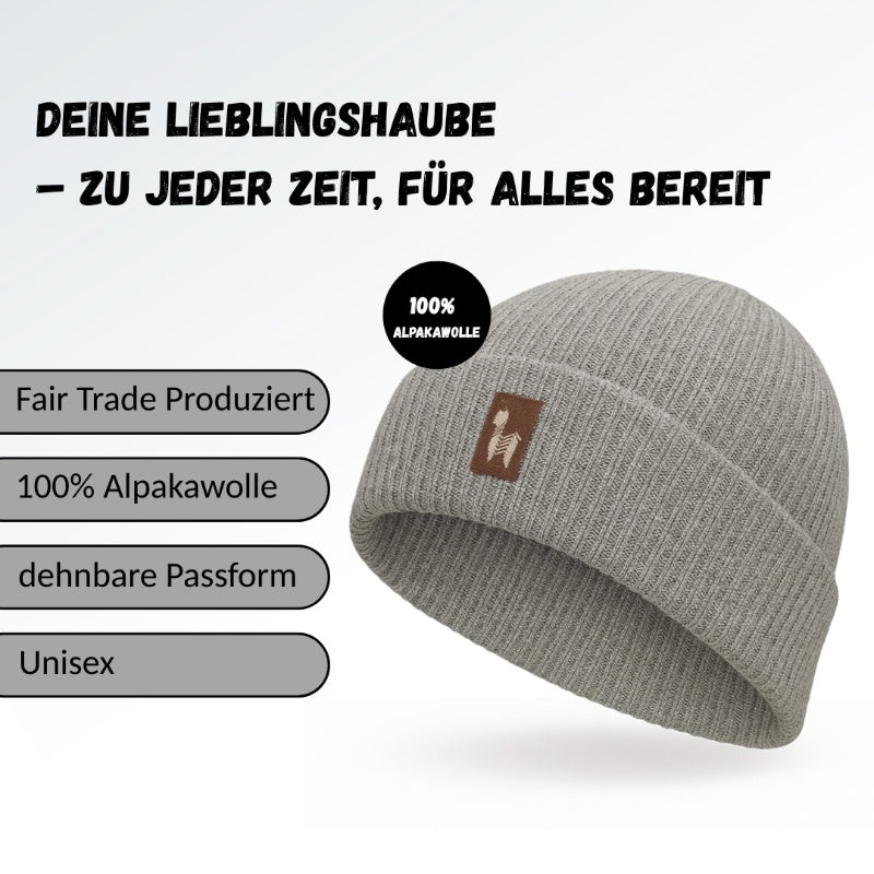 Alpaka Mütze | Doppelt gestrickt | 100 % Alpakawolle | M-L | Männer