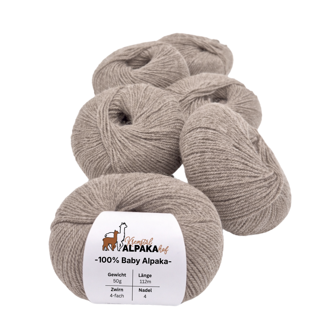 100% Baby Alpaka Wolle  |Strickwolle | 4-fädig