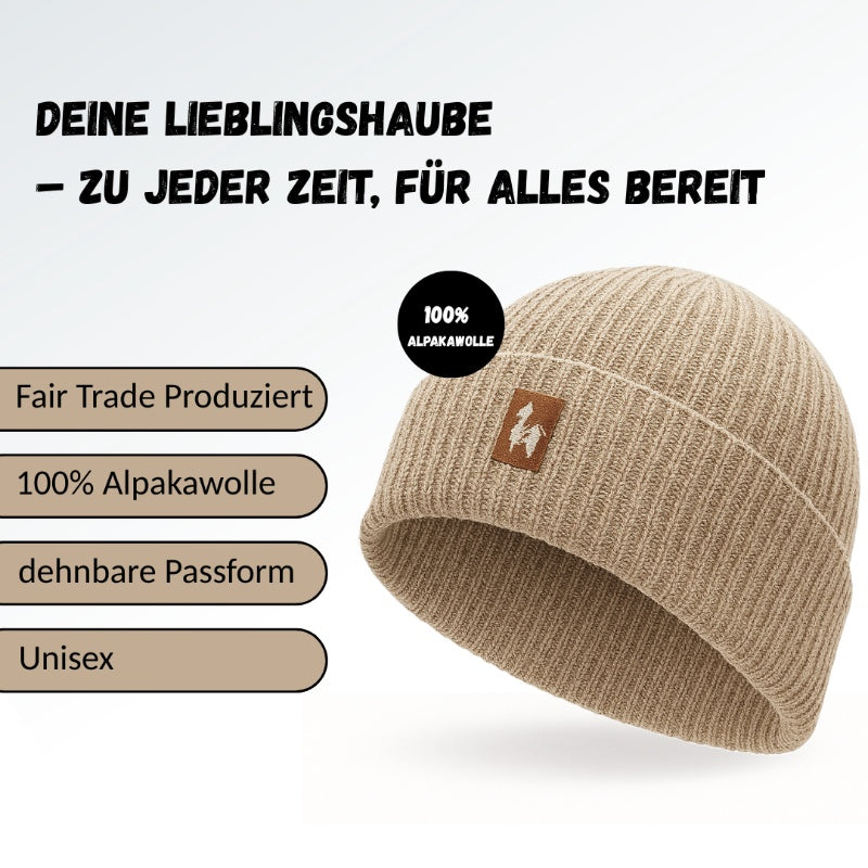 Alpaka Mütze | Doppelt gestrickt | 100 % Alpakawolle | S-M | Damen