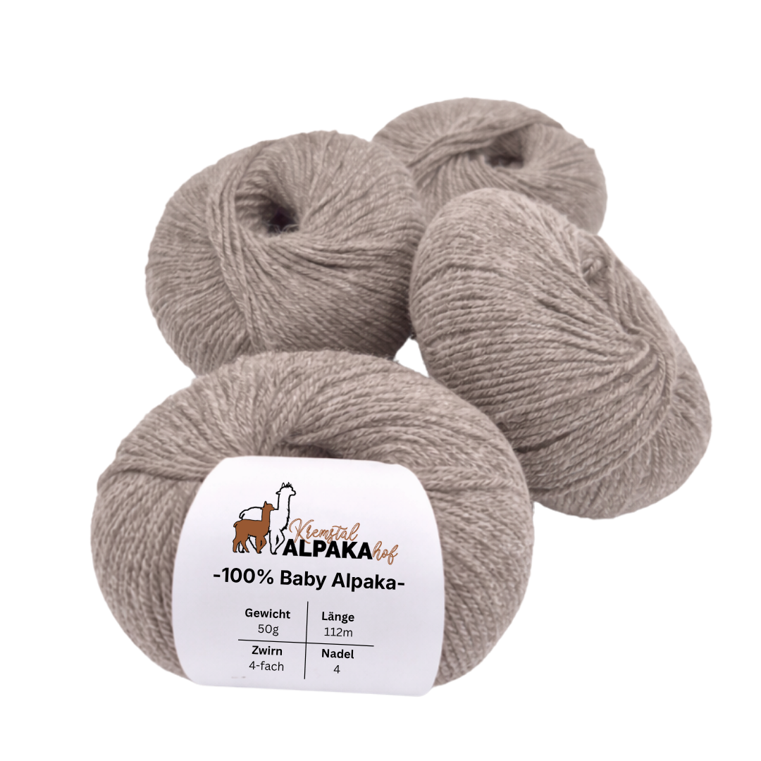 100% Baby Alpaka Wolle  |Strickwolle | 4-fädig