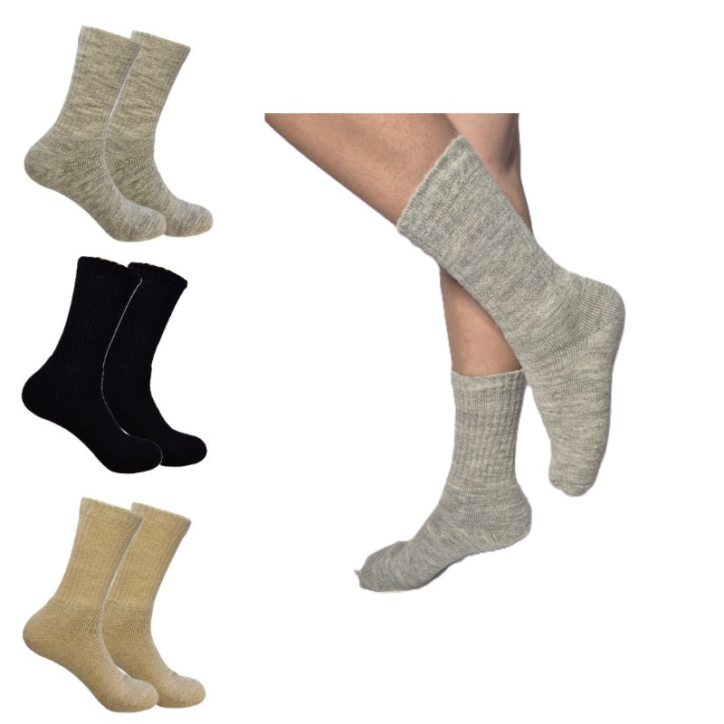 4er Pack | Alpaka Crew Socken | Fair Trade | aus Alpaka-Wolle-Mix|