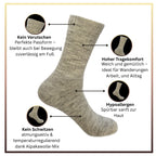 4er Pack | Alpaka Crew Socken | Fair Trade | aus Alpaka-Wolle-Mix|
