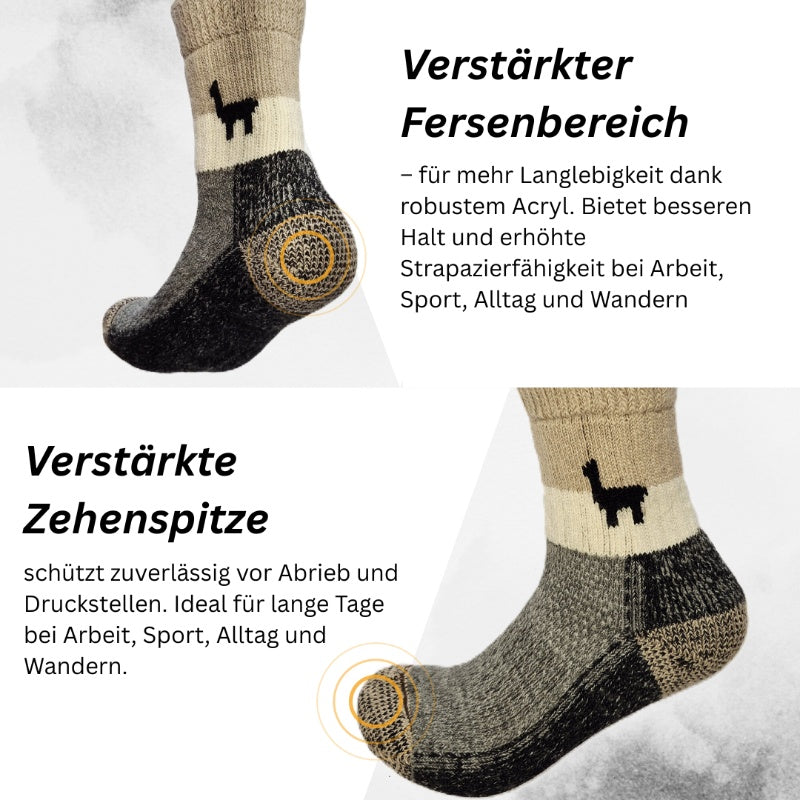 Alpaka Socken Alpaquita | Fair Trade | aus Alpaka-Wolle-Mix | schwarz-grau