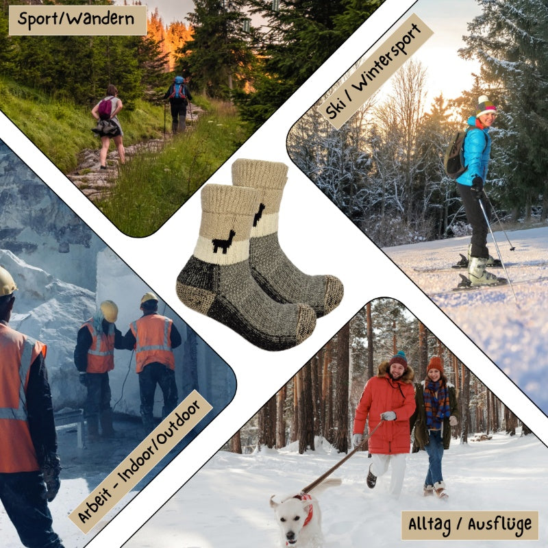 Alpaka Socken Alpaquita | Fair Trade | aus Alpaka-Wolle-Mix | schwarz-grau