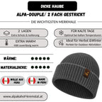 Alpaka Mütze | Doppelt gestrickt | 100 % Alpakawolle | Unisex | ALPAKNIT