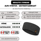 Alpaka STRETCH Stirnband aus 97%Alpakawolle ALPAKNIT