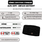 Alpaka Stirnband | Zopfstrick | 100 % Alpakawolle | ALPAKNIT