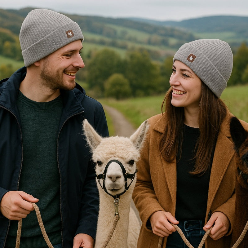 Alpaka Mütze | Doppelt gestrickt | 100 % Alpakawolle | M-L | Männer