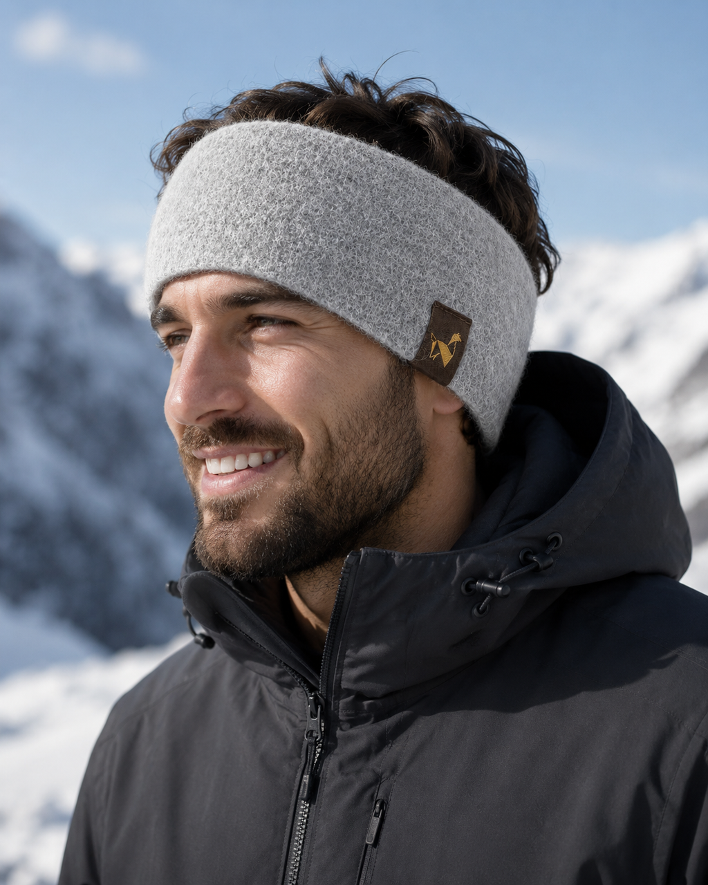 Alpaka STRETCH Stirnband aus 97%Alpakawolle ALPAKNIT