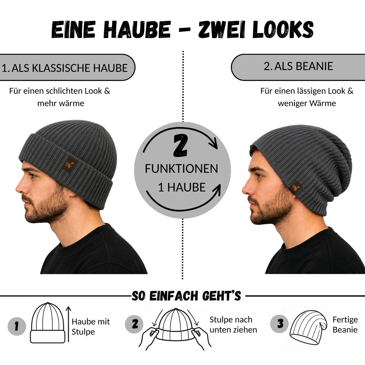 Alpaka Mütze | Doppelt gestrickt | 100 % Alpakawolle | Unisex | ALPAKNIT