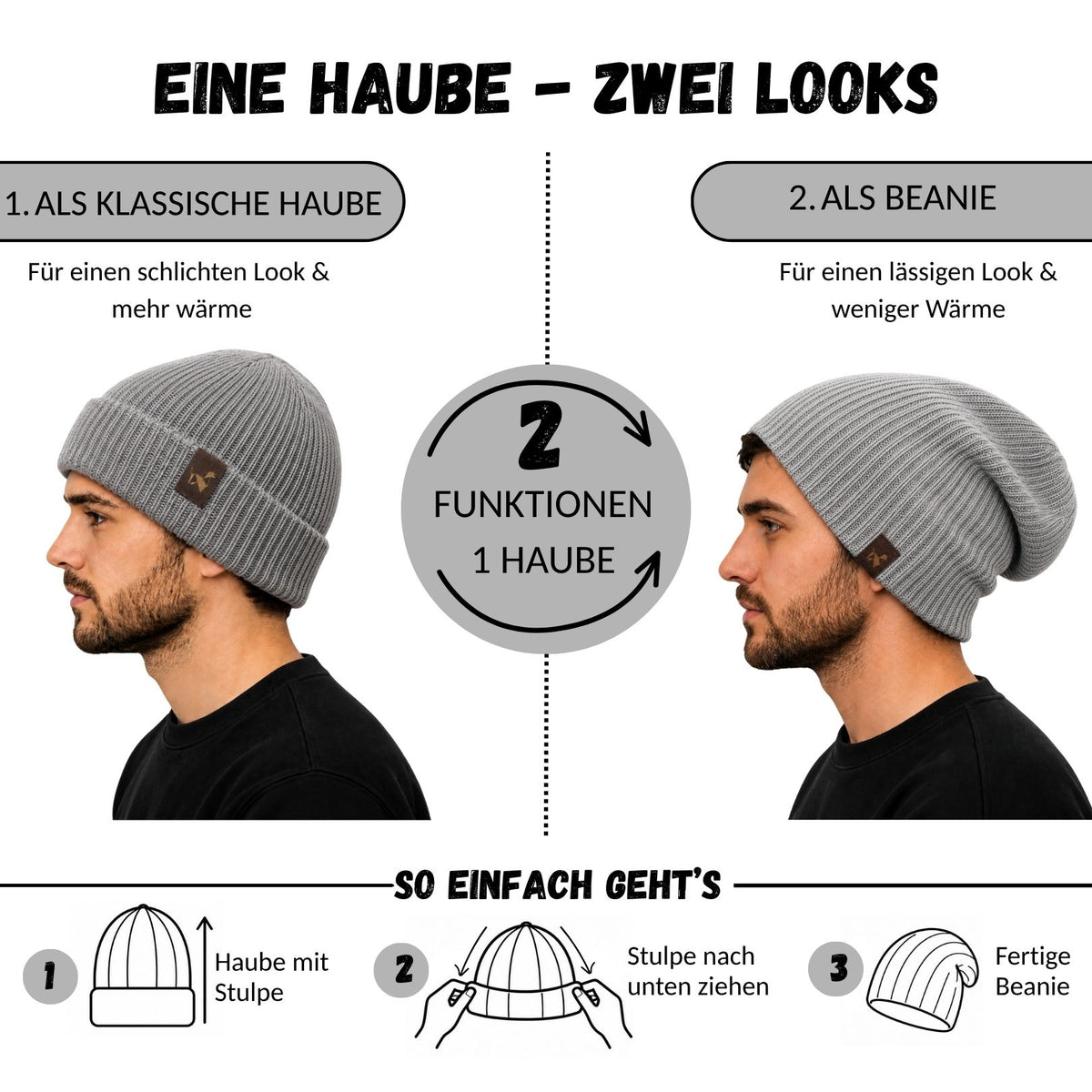 Alpaka Mütze | Doppelt gestrickt | 100 % Alpakawolle | Unisex | ALPAKNIT