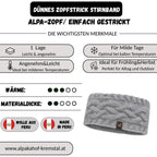 Alpaka Stirnband | Zopfstrick | 100 % Alpakawolle | ALPAKNIT