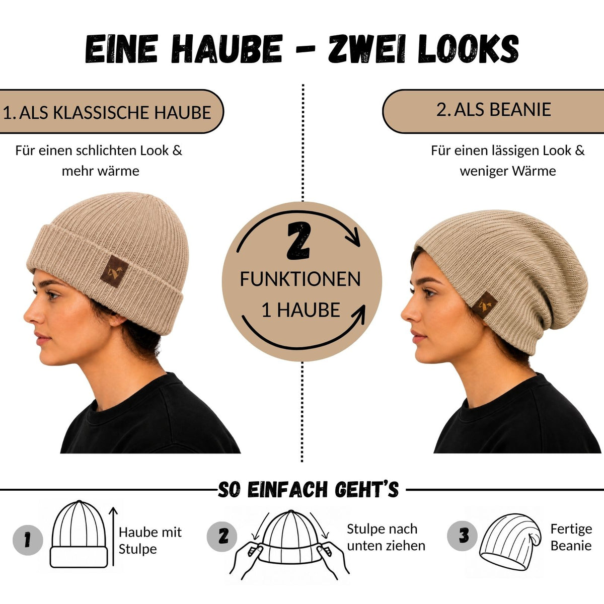Alpaka Mütze | Doppelt gestrickt | 100 % Alpakawolle | Unisex | ALPAKNIT
