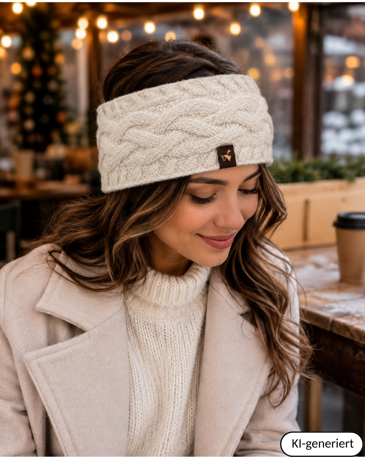 Alpaka Stirnband | Zopfstrick | 100 % Alpakawolle | ALPAKNIT