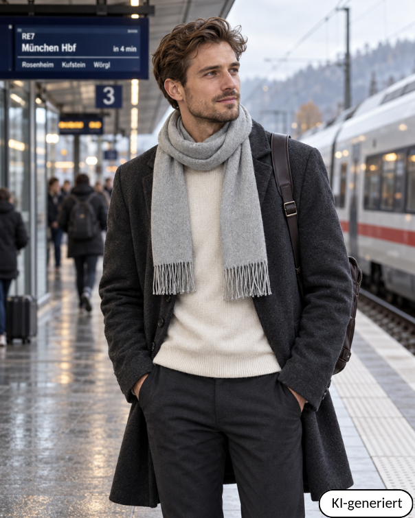 Baby Alpaka Schal – 100% Alpakawolle – 180 x 30cm – weich, warm & sanft zur Haut – eleganter Wollschal für Damen & Herren – temperaturregulierend, atmungsaktiv & unisex ALPAKNIT