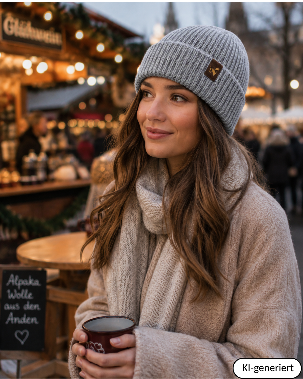 Alpaka Mütze | Doppelt gestrickt | 100 % Alpakawolle | Unisex | ALPAKNIT