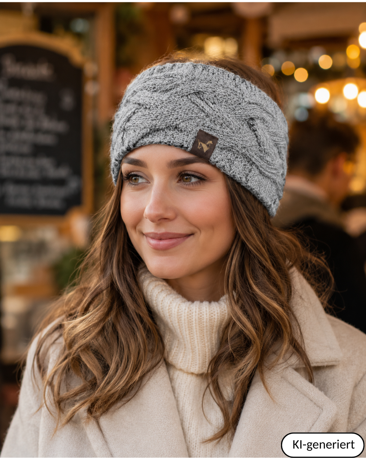 Alpaka Stirnband | Zopfstrick | 100 % Alpakawolle | ALPAKNIT