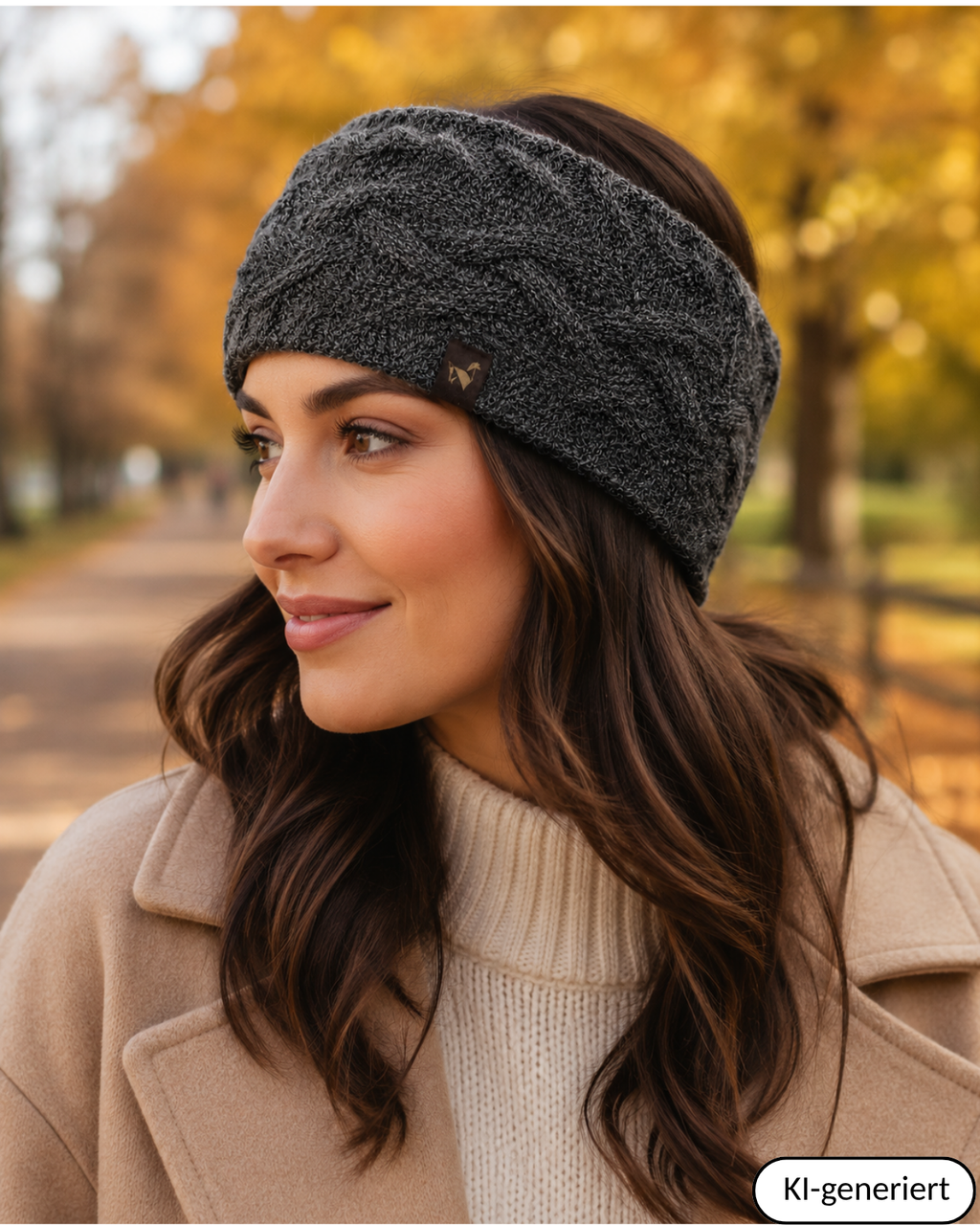 Alpaka Stirnband | Zopfstrick | 100 % Alpakawolle | ALPAKNIT