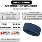 Alpaka STRETCH Stirnband aus 97%Alpakawolle ALPAKNIT