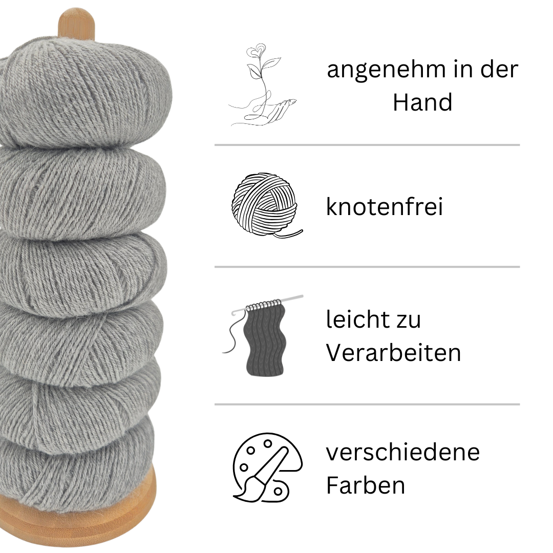 100% Baby Alpaka Wolle  |Strickwolle | 4-fädig