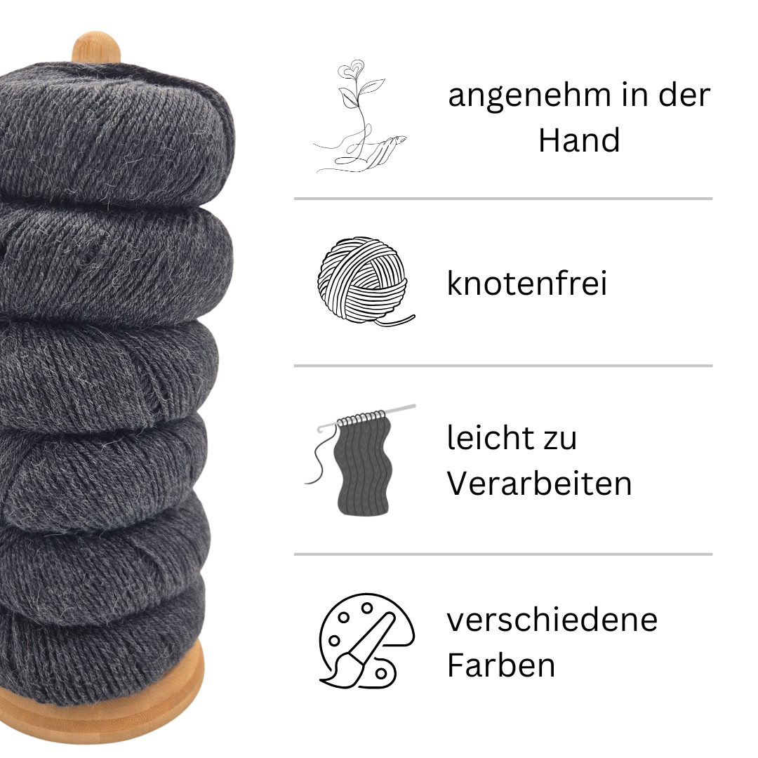 100% Baby Alpaka Wolle  |Strickwolle | 4-fädig