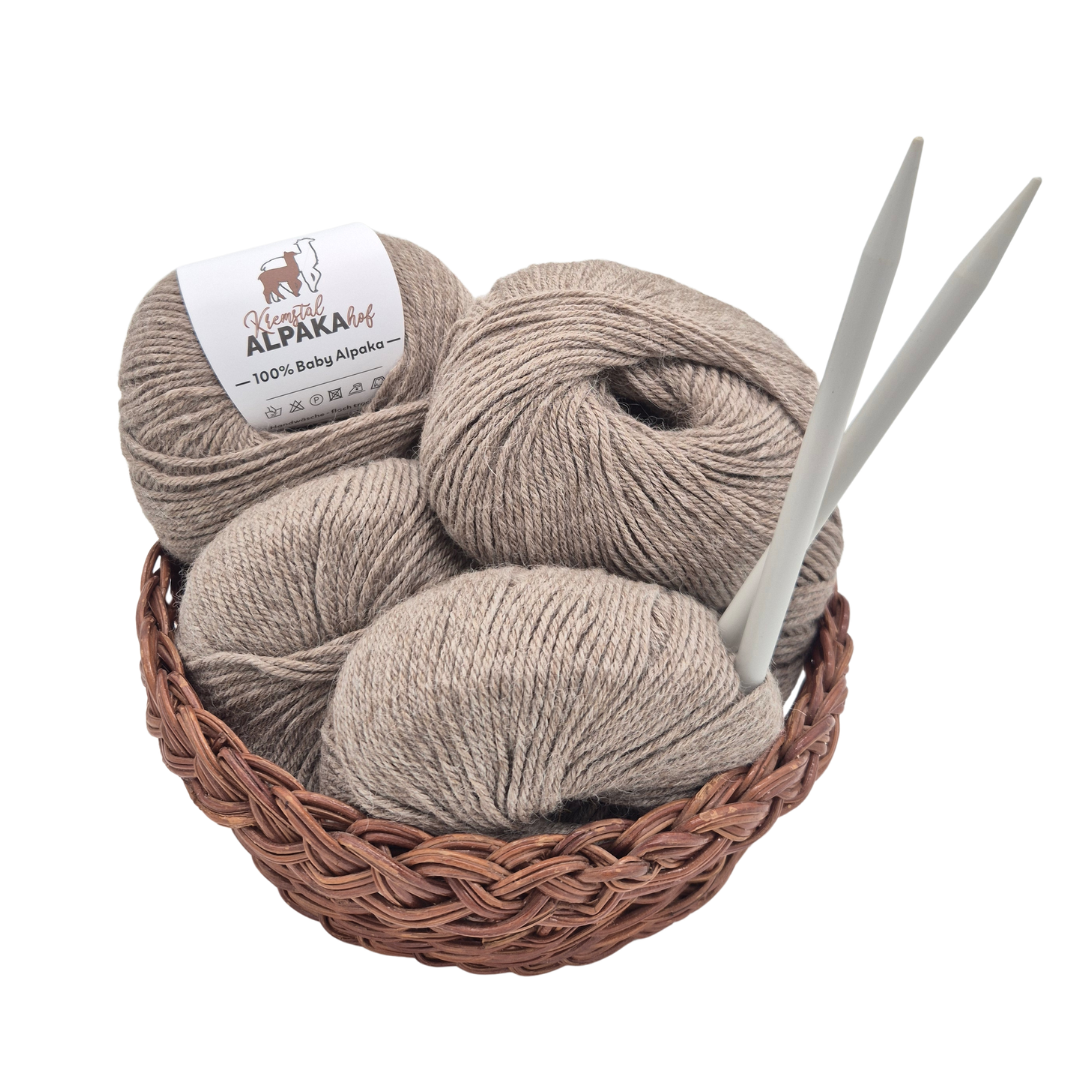 100% Baby Alpaka Wolle  |Strickwolle | 4-fädig