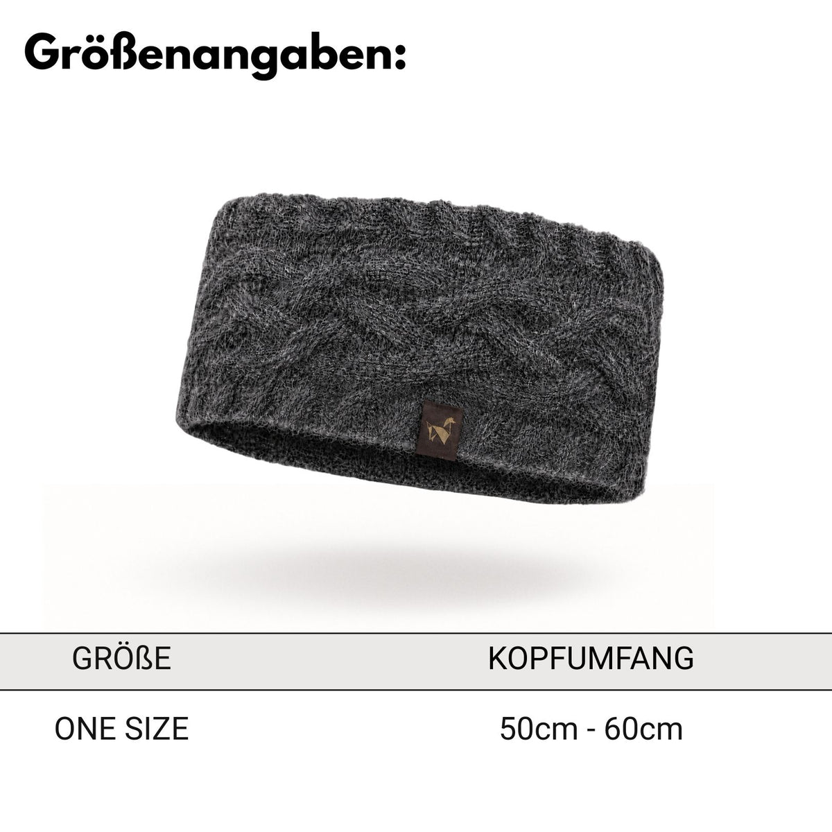 Alpaka Stirnband | Zopfstrick | 100 % Alpakawolle | ALPAKNIT