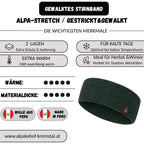 Alpaka STRETCH Stirnband aus 97%Alpakawolle ALPAKNIT