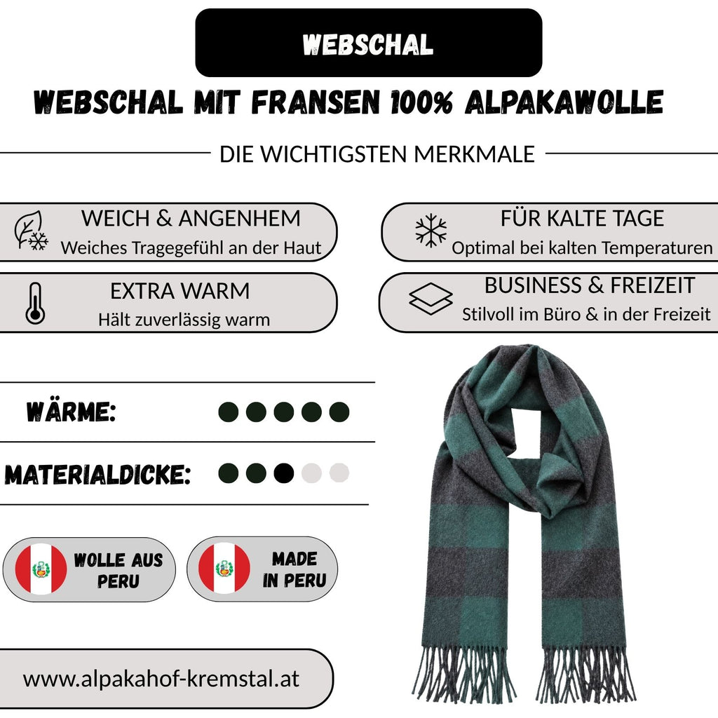 Baby Alpaka Schal – 100% Alpakawolle – 180 x 30cm – weich, warm & sanft zur Haut – eleganter Wollschal für Damen & Herren – temperaturregulierend, atmungsaktiv & unisex ALPAKNIT