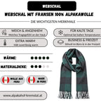 Baby Alpaka Schal – 100% Alpakawolle – 180 x 30cm – weich, warm & sanft zur Haut – eleganter Wollschal für Damen & Herren – temperaturregulierend, atmungsaktiv & unisex ALPAKNIT