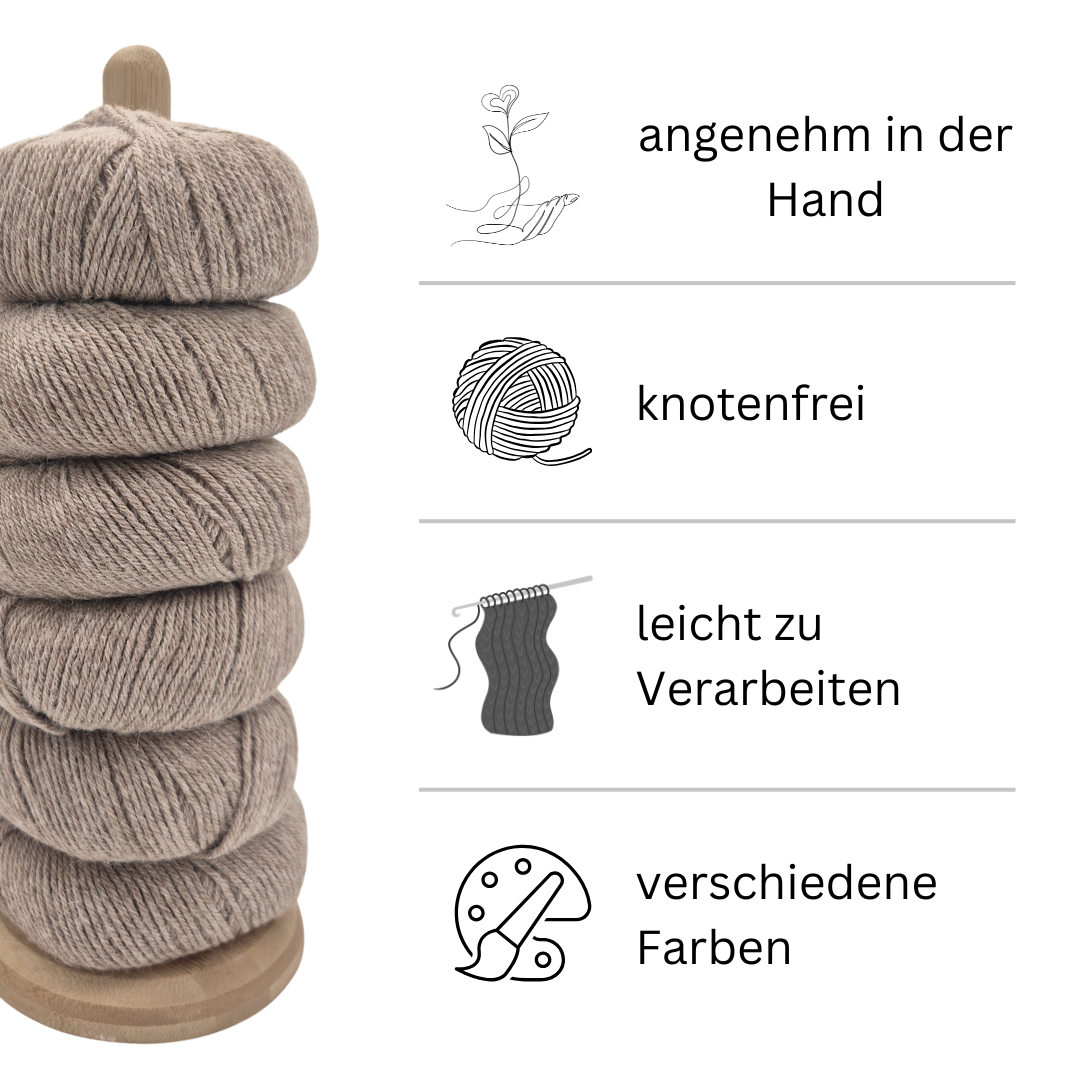 100% Baby Alpaka Wolle  |Strickwolle | 4-fädig