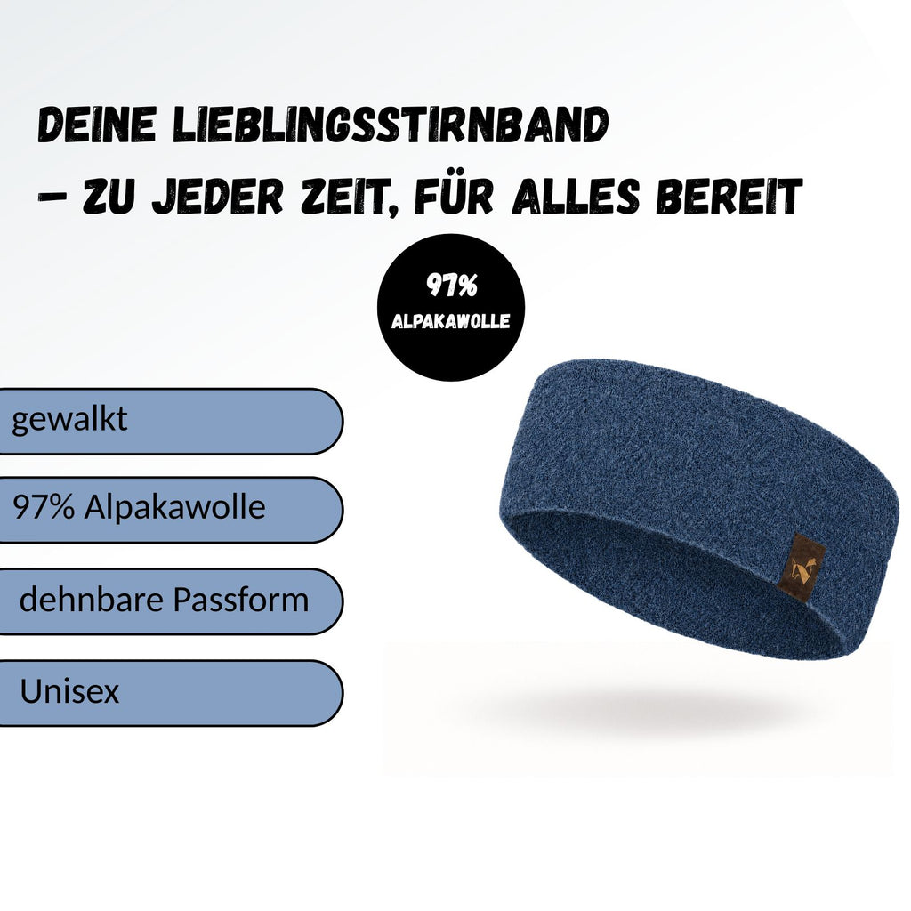Alpaka STRETCH Stirnband aus 97%Alpakawolle ALPAKNIT