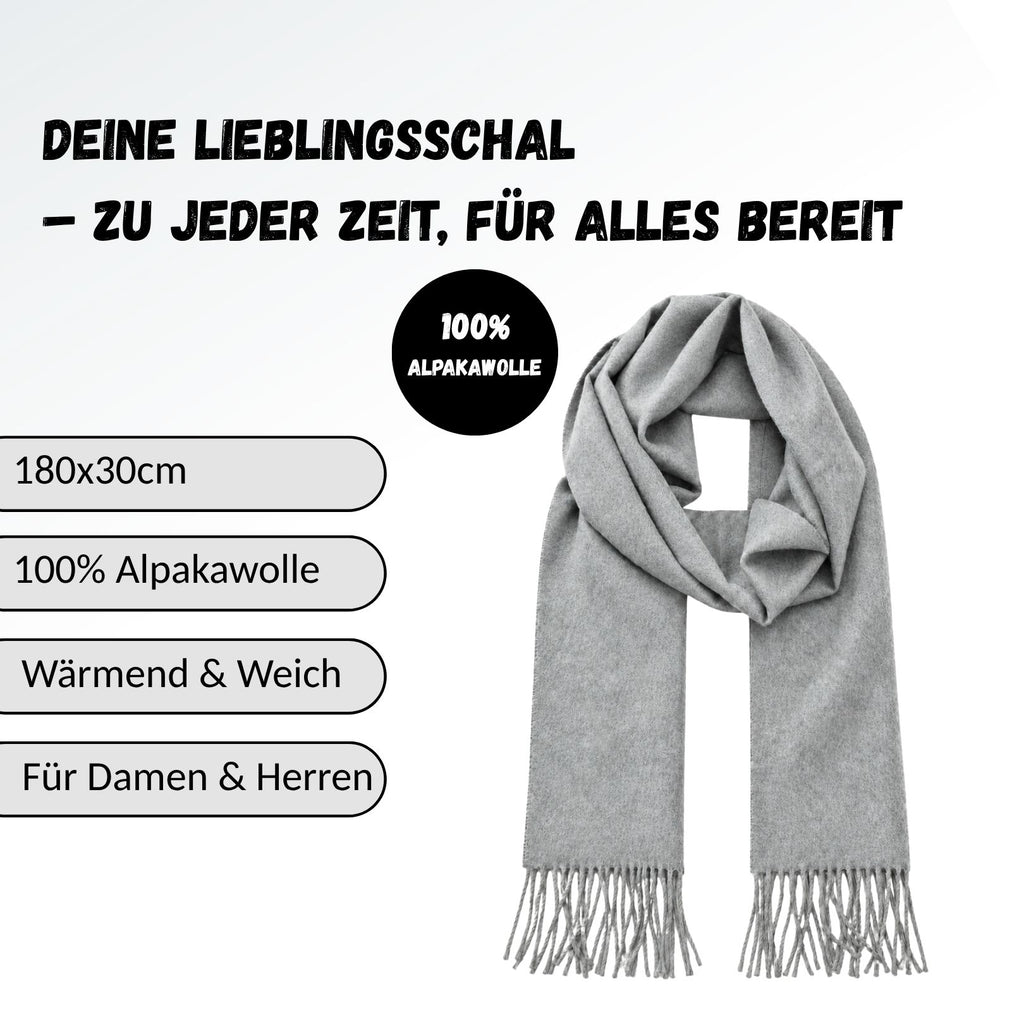 Baby Alpaka Schal – 100% Alpakawolle – 180 x 30cm – weich, warm & sanft zur Haut – eleganter Wollschal für Damen & Herren – temperaturregulierend, atmungsaktiv & unisex ALPAKNIT