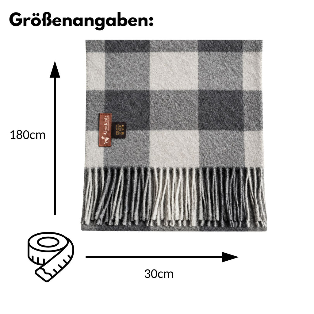 Baby Alpaka Schal – 100% Alpakawolle – 180 x 30cm – weich, warm & sanft zur Haut – eleganter Wollschal für Damen & Herren – temperaturregulierend, atmungsaktiv & unisex ALPAKNIT