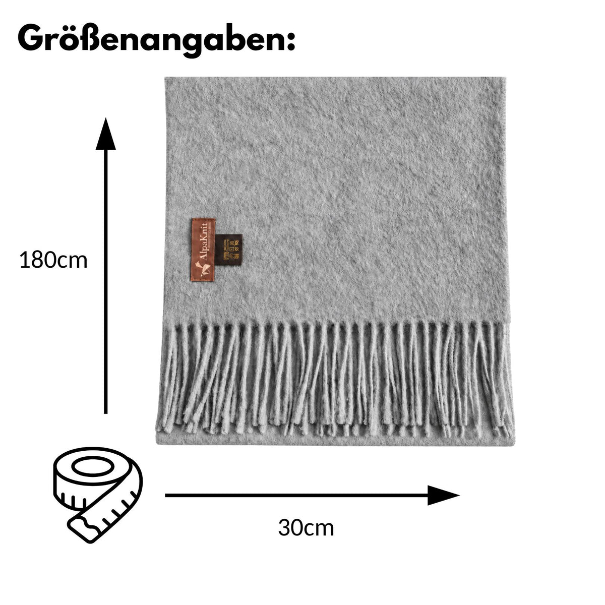Baby Alpaka Schal – 100% Alpakawolle – 180 x 30cm – weich, warm & sanft zur Haut – eleganter Wollschal für Damen & Herren – temperaturregulierend, atmungsaktiv & unisex ALPAKNIT
