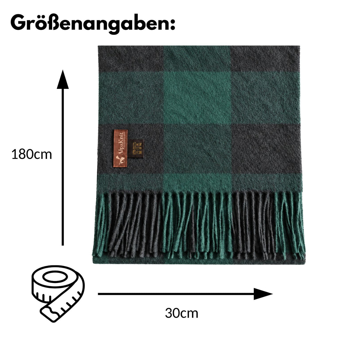 Baby Alpaka Schal – 100% Alpakawolle – 180 x 30cm – weich, warm & sanft zur Haut – eleganter Wollschal für Damen & Herren – temperaturregulierend, atmungsaktiv & unisex ALPAKNIT