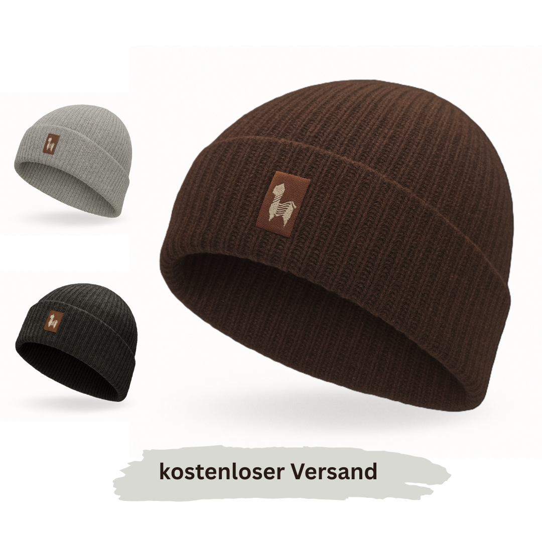 Alpaka Mütze | Doppelt gestrickt | 100 % Alpakawolle | M-L | Männer
